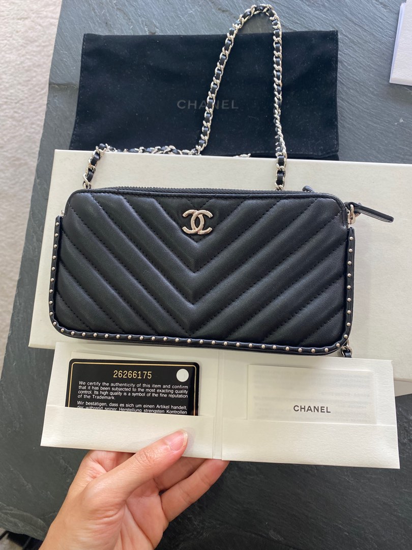 Chanel Convertible Top Handle Bag Chevron Calfskin With Braided