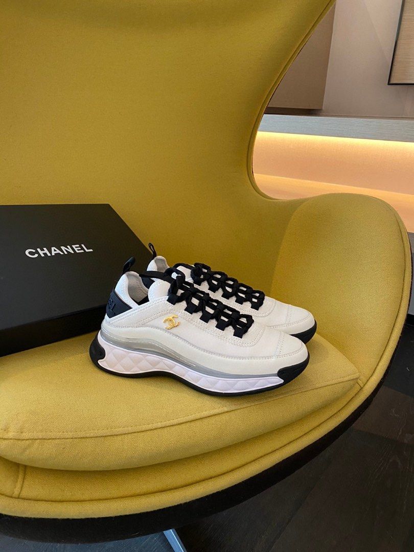 Chanel Wmns Velvet Calfskin & Mixed Fibers Sneaker 'Black