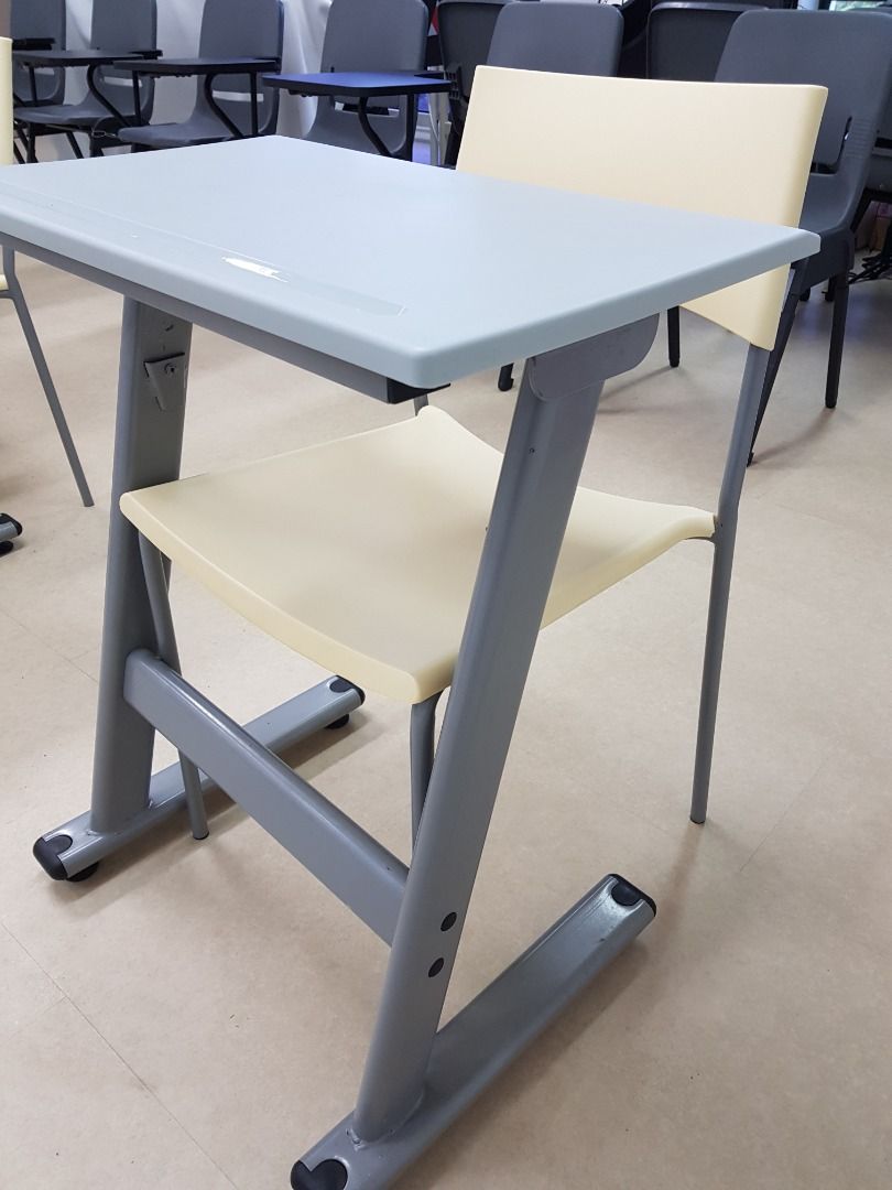 Classroom Style Study Table and Chair Set, Furniture & Home Living ...