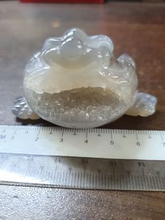 CLEAR QUARTZ AGATE 3 LEGGY FROG 玛瑙水晶三脚蟾蜍