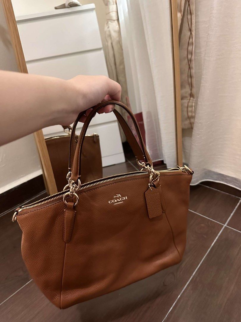 Coach cognac leather handbag outlet