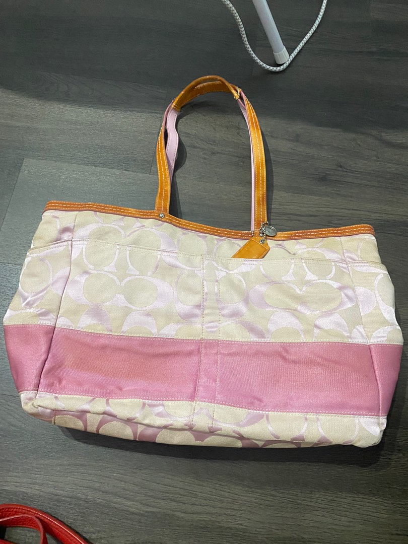 Pink coach diaper bag sale
