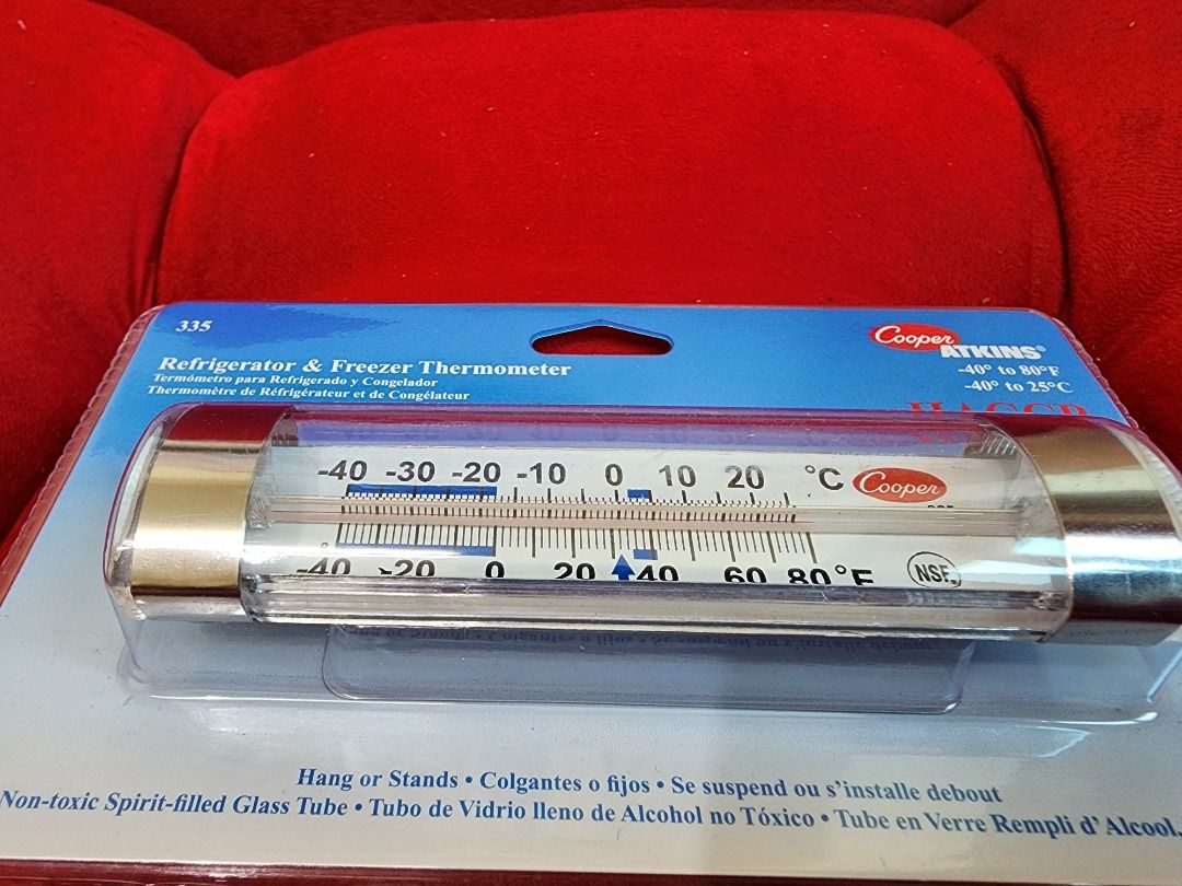 Cooper Atkins 335 Horizontal Glass Tube Refrigerator / Freezer Thermometer, CooperAtkins