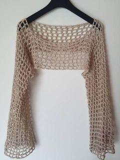 Crochet Sleeve Mesh Top