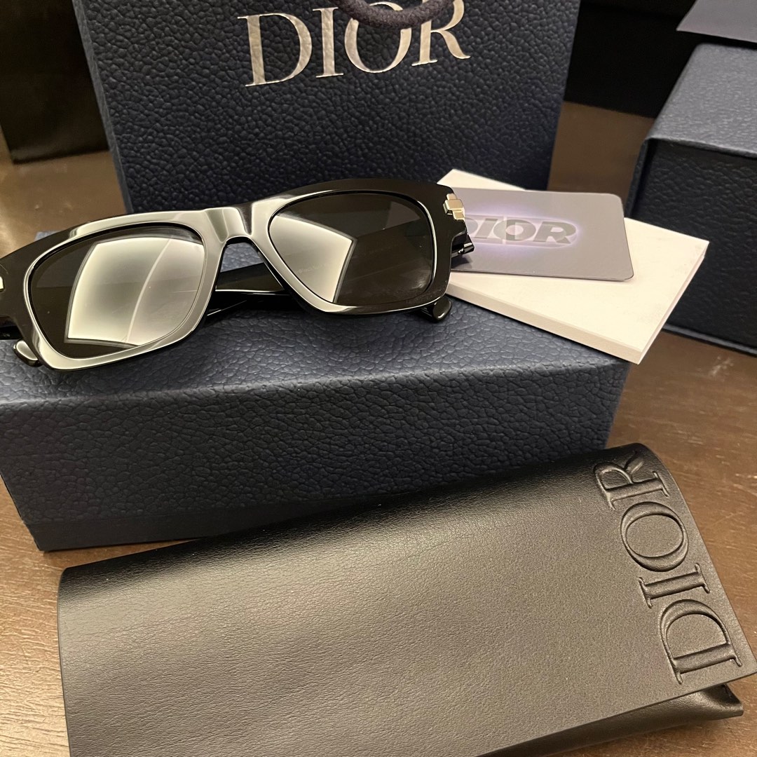 Dior Dior B27 S3f Dframe Logodetailed Acetate Sunglasses  Black   Editorialist