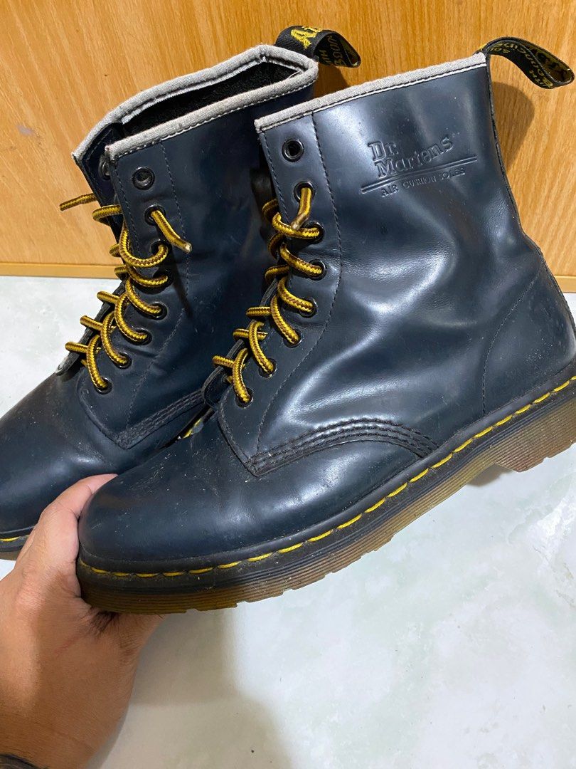 Doc Martens Airwair With Bouncing Soles (Navy Blue) Size 9 Us Mens, Men'S  Fashion, Footwear, Boots On Carousell