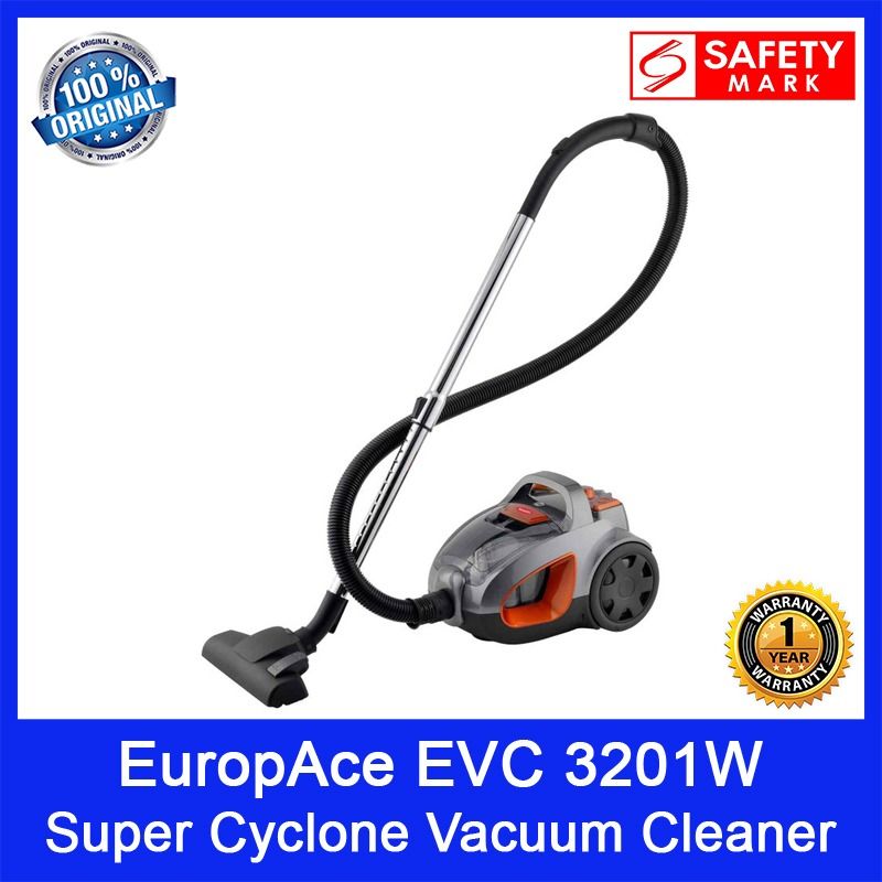 EuropAce EVC 3201W Super Cyclone Vacuum Cleaner. Strong 2000W Motor