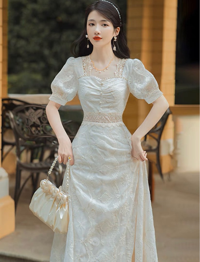 French vintage retro dress long maxi Women s Fashion Dresses Sets Dresses on Carousell