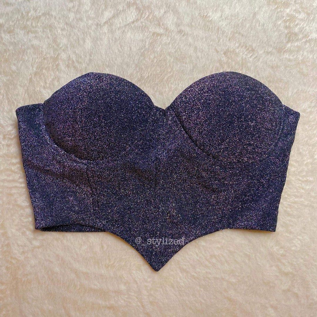 Silver Sweetheart Bustier Metallic Top main image 1