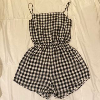 Gingham Backless Romper