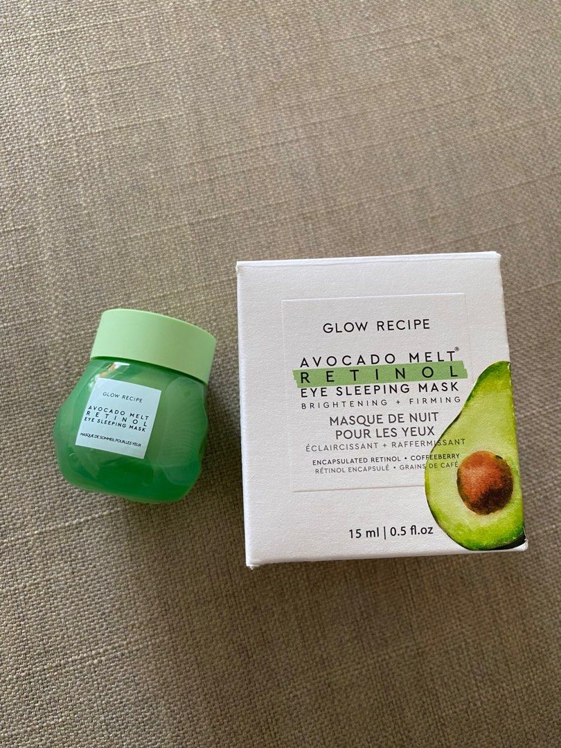 GLOW RECIPE Avocado Melt Retinol Eye Sleeping Mask, Beauty & Personal