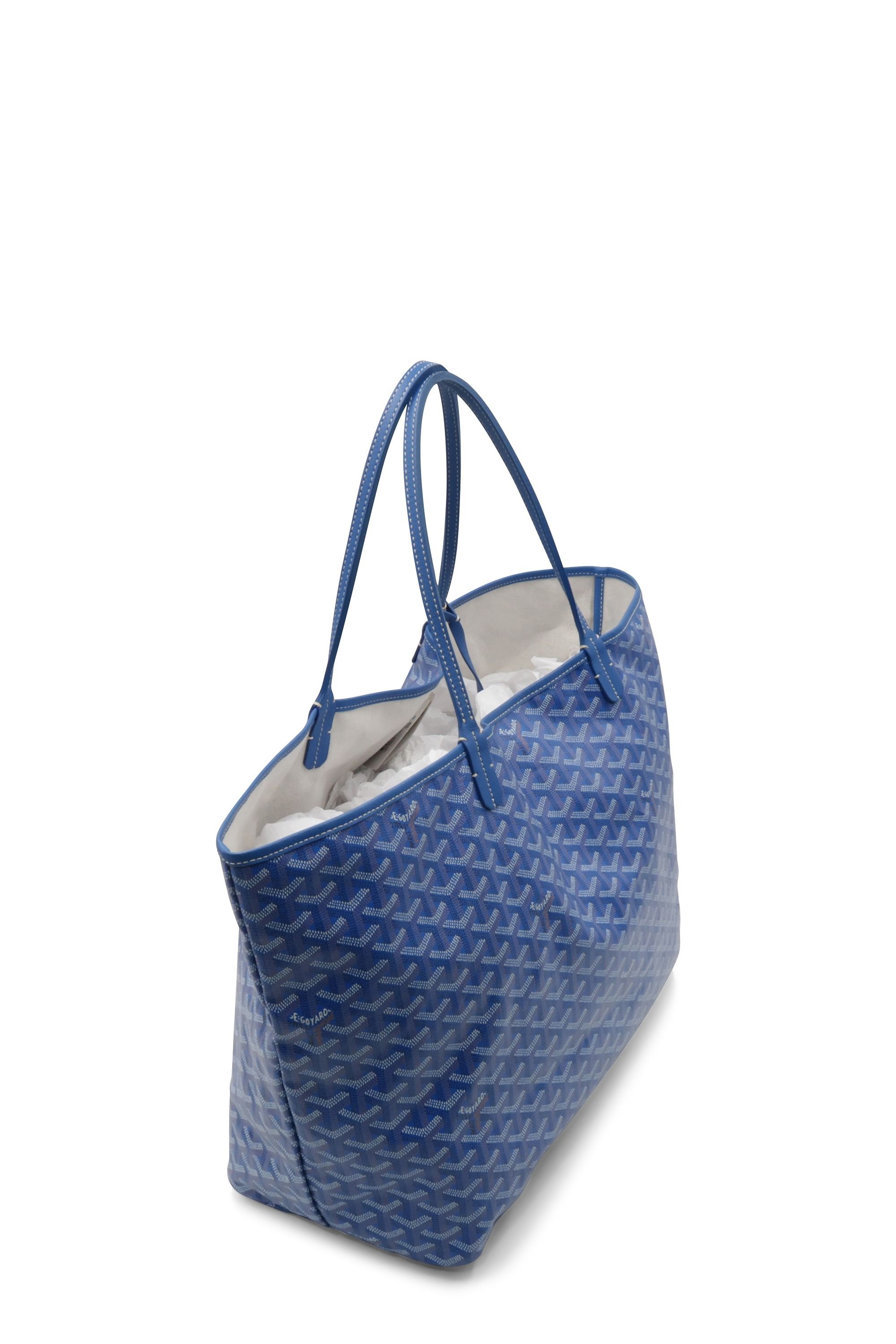 Goyard Chevron Saint Louis GM Tote Blue, Luxury, Bags u0026 Wallets on Carousell