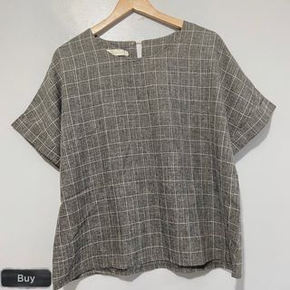 Gray Flannel Blouse For Women Korean Blouse Preloved
