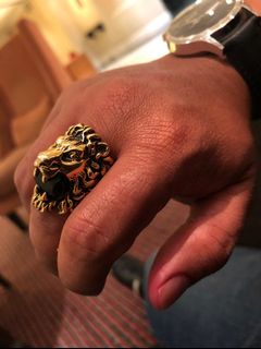 Gucci lion ring gold hot sale