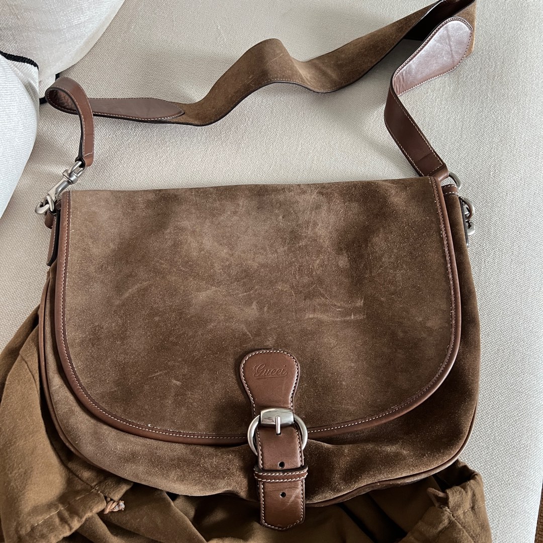 Gucci suede crossbody bag hot sale