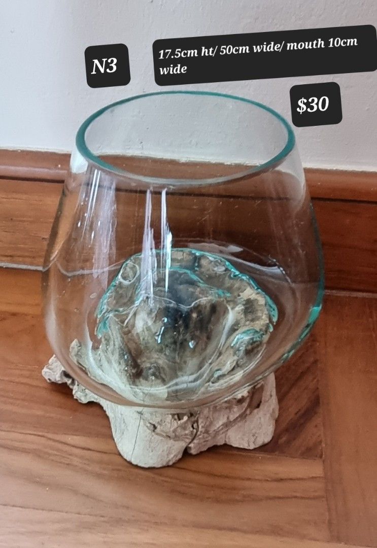 Hand blown glass vases on Drift Wood, Furniture & Home Living, Home