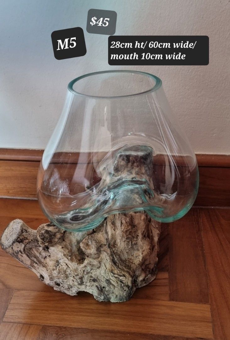 Hand blown glass vases on Drift Wood, Furniture & Home Living, Home