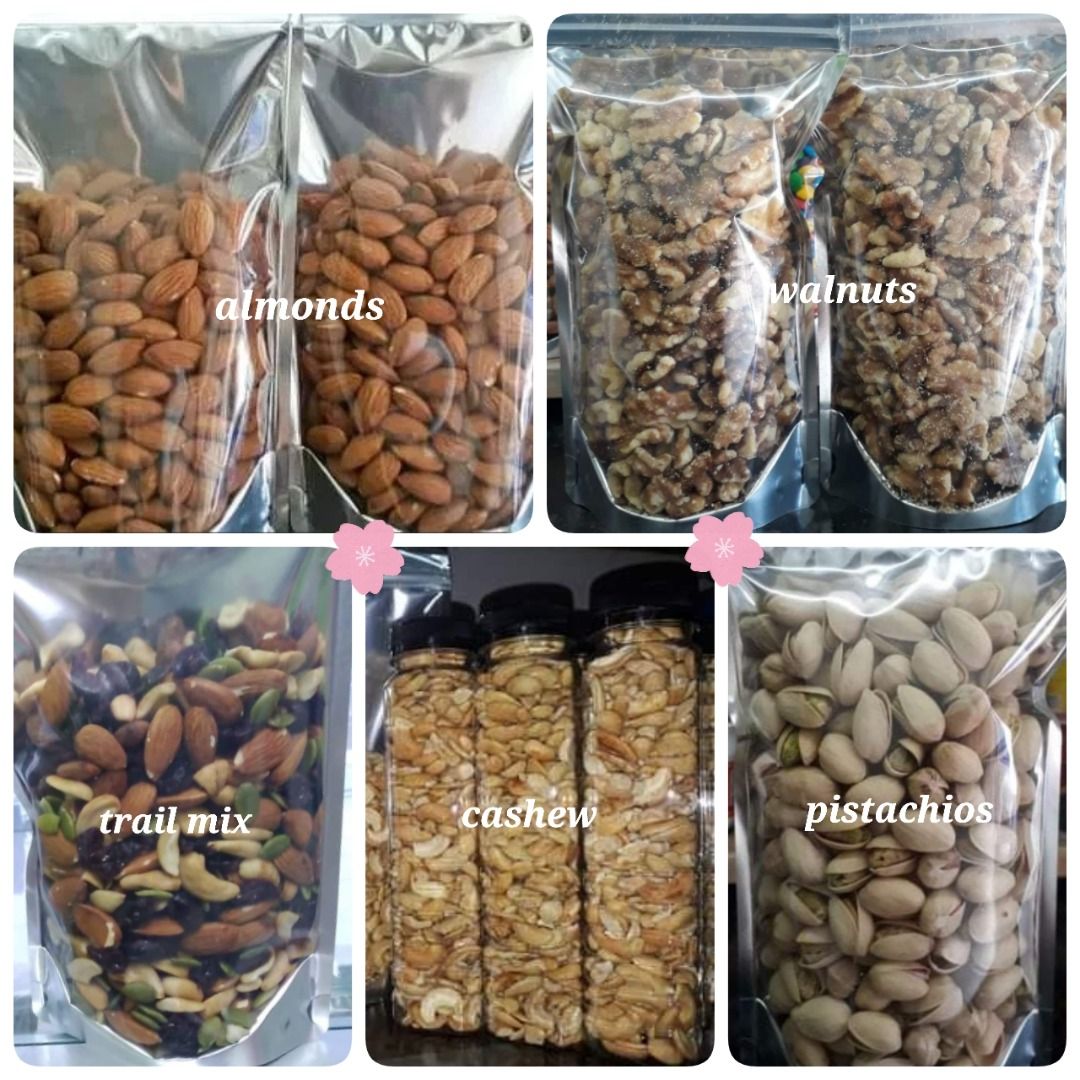 HEALTHY NUTS (Category: Packaged & Instant Food) located in Quezon City. Submitted by iam_mijo (Listing ID 1221922586, Image 1). Description: 💕 HEALTHY NUTS 💕 📌Bottled Roasted Cashew (350ml) 📌Pistachios (250g) 📌Trail mix (250g) 📌Almonds (250g) 📌Walnuts (250g) -----Price starts at 160----- *PRE-ORDER if you need more per item (unless available on hand) MOP: GCASH You may pay in advance to reserve Same day delivery within Metro manila* or yo