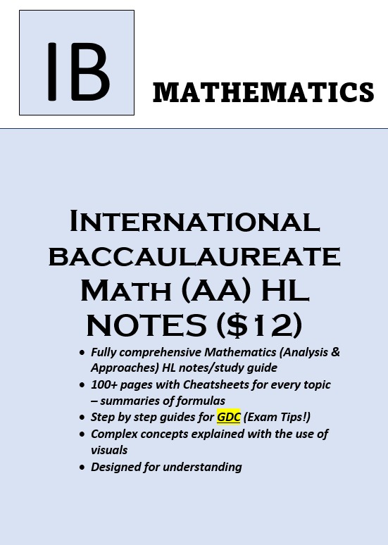 HL Math (AA) IB notes, Hobbies & Toys, Books & Magazines, Textbooks on ...