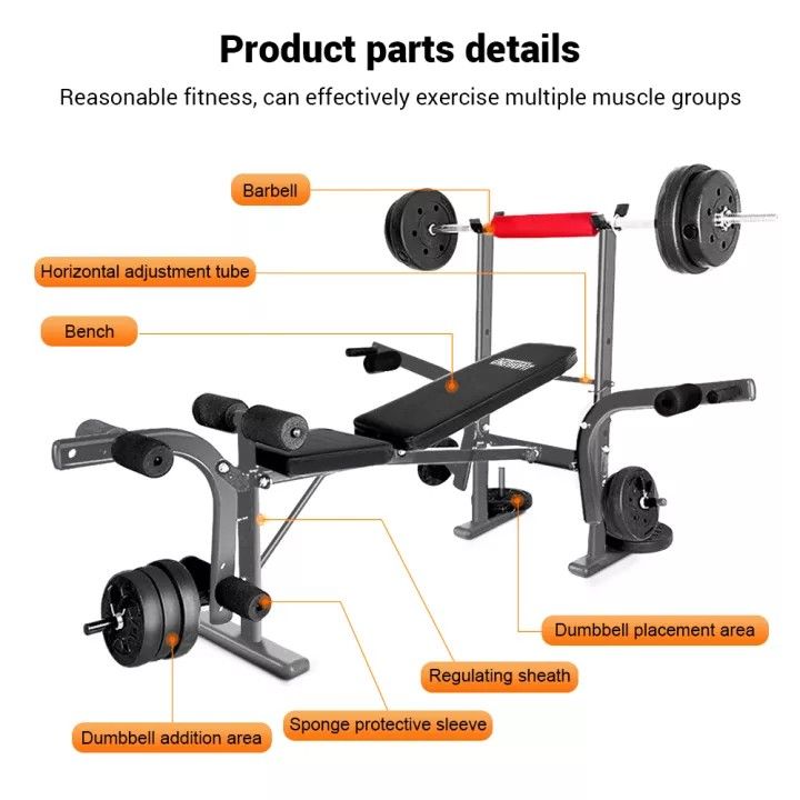 HOME GYM OneTwoFit Premium Multifunctional Olympic Weight Bench Home Gym Exercise Training Bench Fitness OT039Z