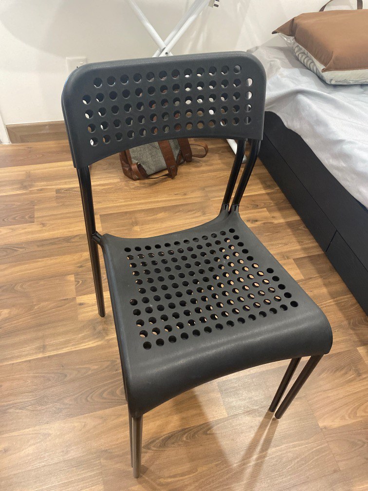 IKEA black Plastic Chair, Furniture & Home Living, Furniture, Chairs on
