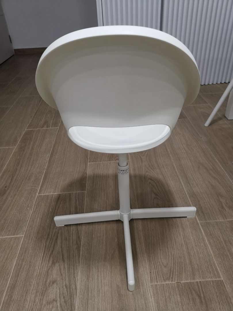 IKEA LOBERGET/SIBBEN – Sedia Da Scrivania Per Bambini, Regolabile In Altezza, Bianca, Fino A 110 Kg