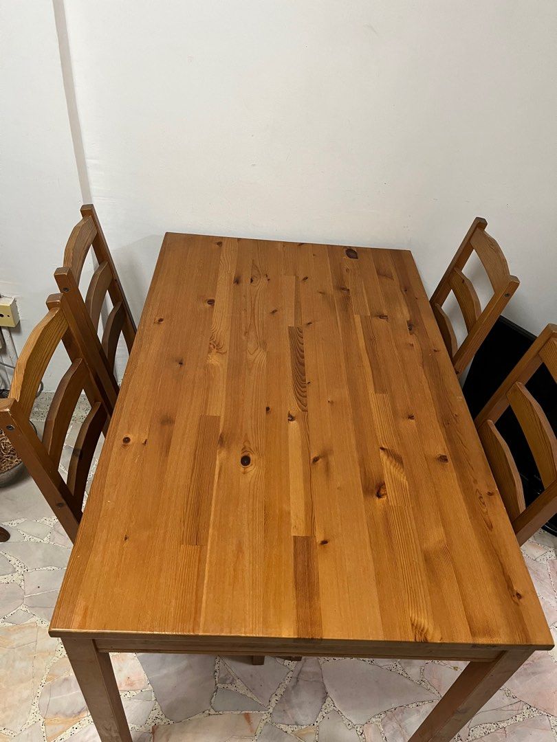 For sale Ikea Dining table with 4 chairs, lightly used, Furniture & Home Living, Furniture