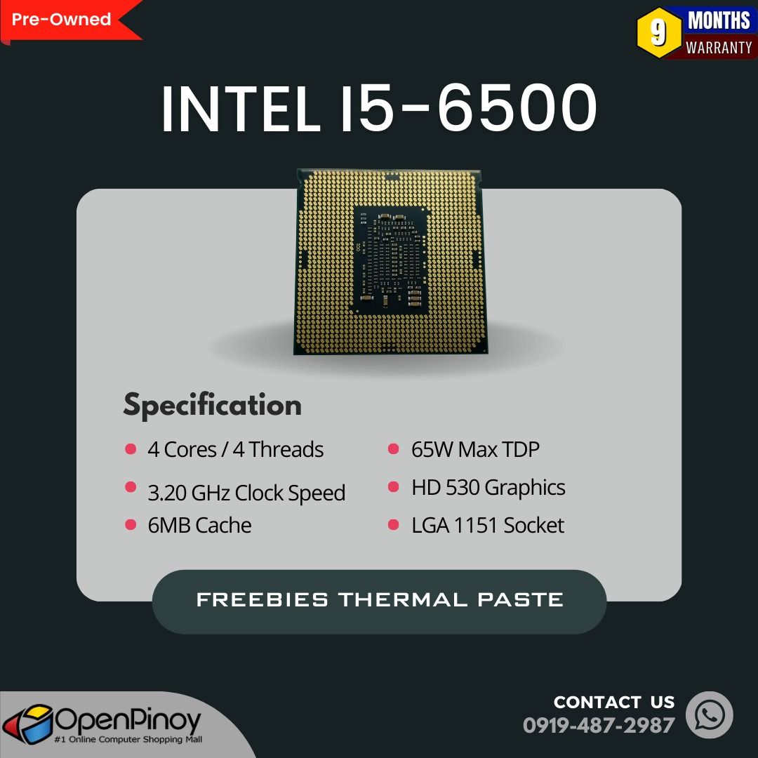 Intel i56500 3.20 GHZ Quad Core Processor PreOwned, Computers