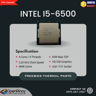 Intel i5-6500 3.20 GHZ Quad Core Processor | Pre-Owned
