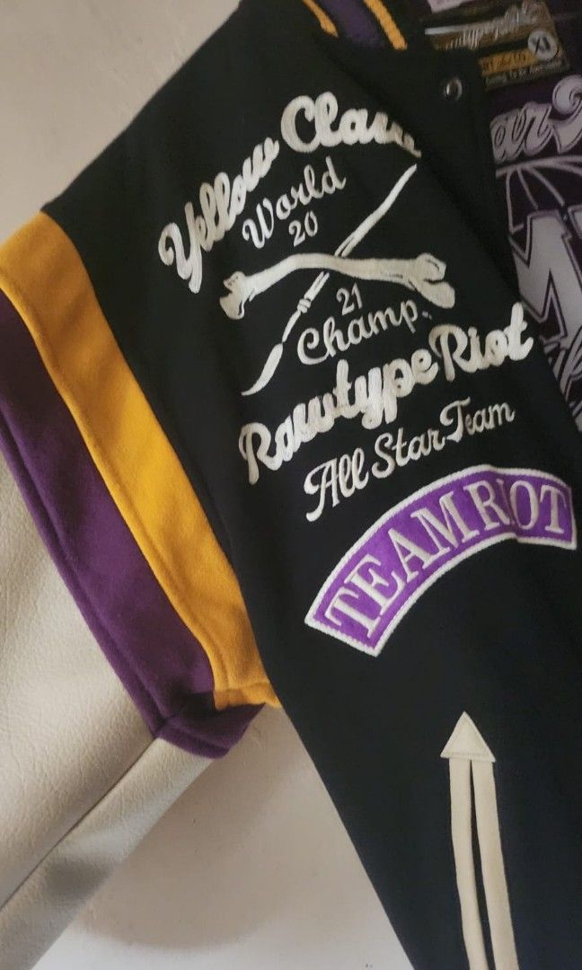JACKET VARSITY RAW TYPE RIOT X YELLOW CLAW ORIGINAL LIMITED
