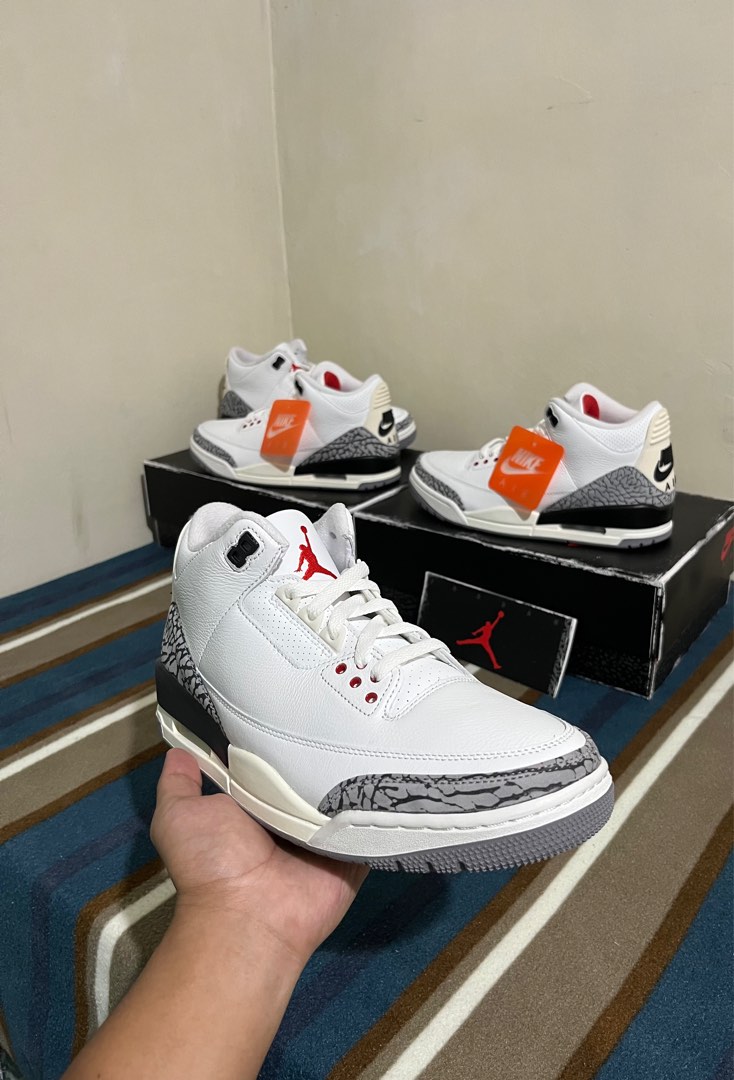 cement 3 jordans white