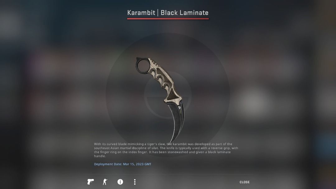 CSGO Karambit Black Laminate, Video Gaming, Gaming Accessories, on Carousell