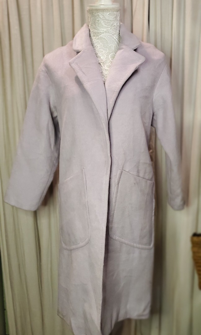 LIMONIUM LAVENDER CASHMERE WOOL BLEND LIGHTWEIGHT COAT