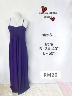 LONG DRESS sleeveless tali halus purple