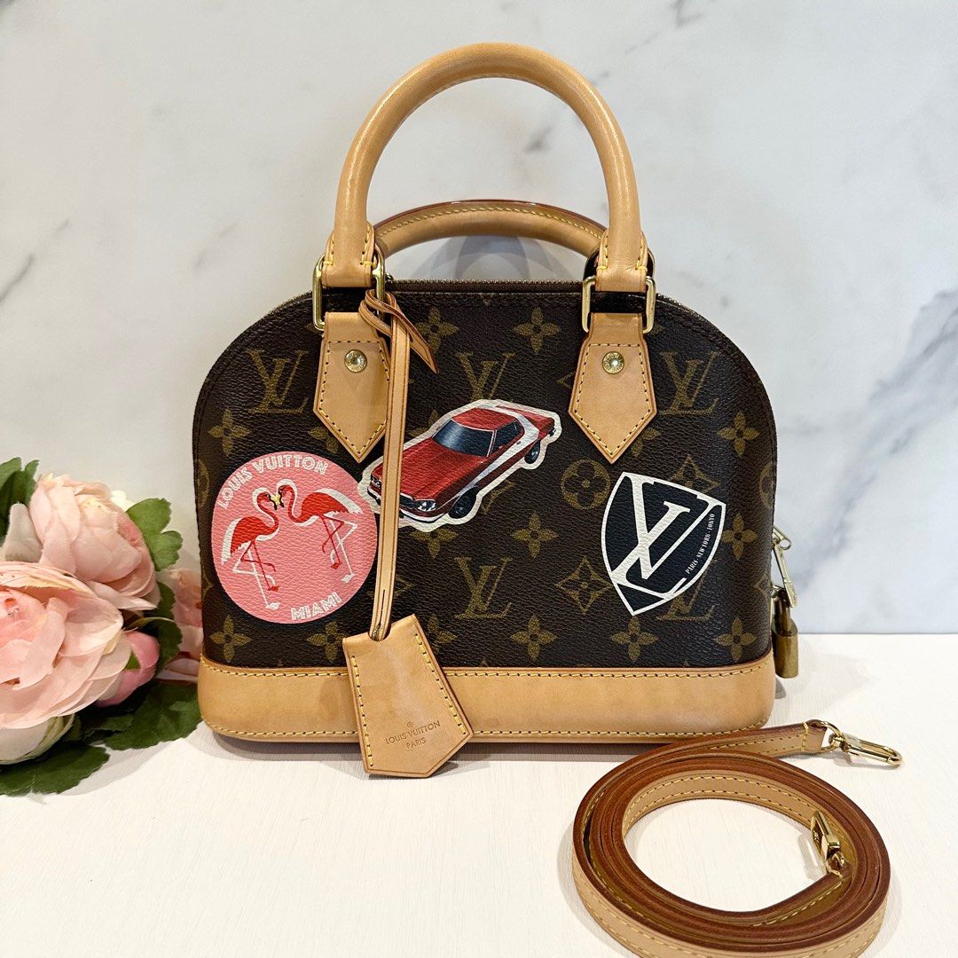 Louis Vuitton Alma BB Monogram In Rose Ballerine Limited Edition Flowers