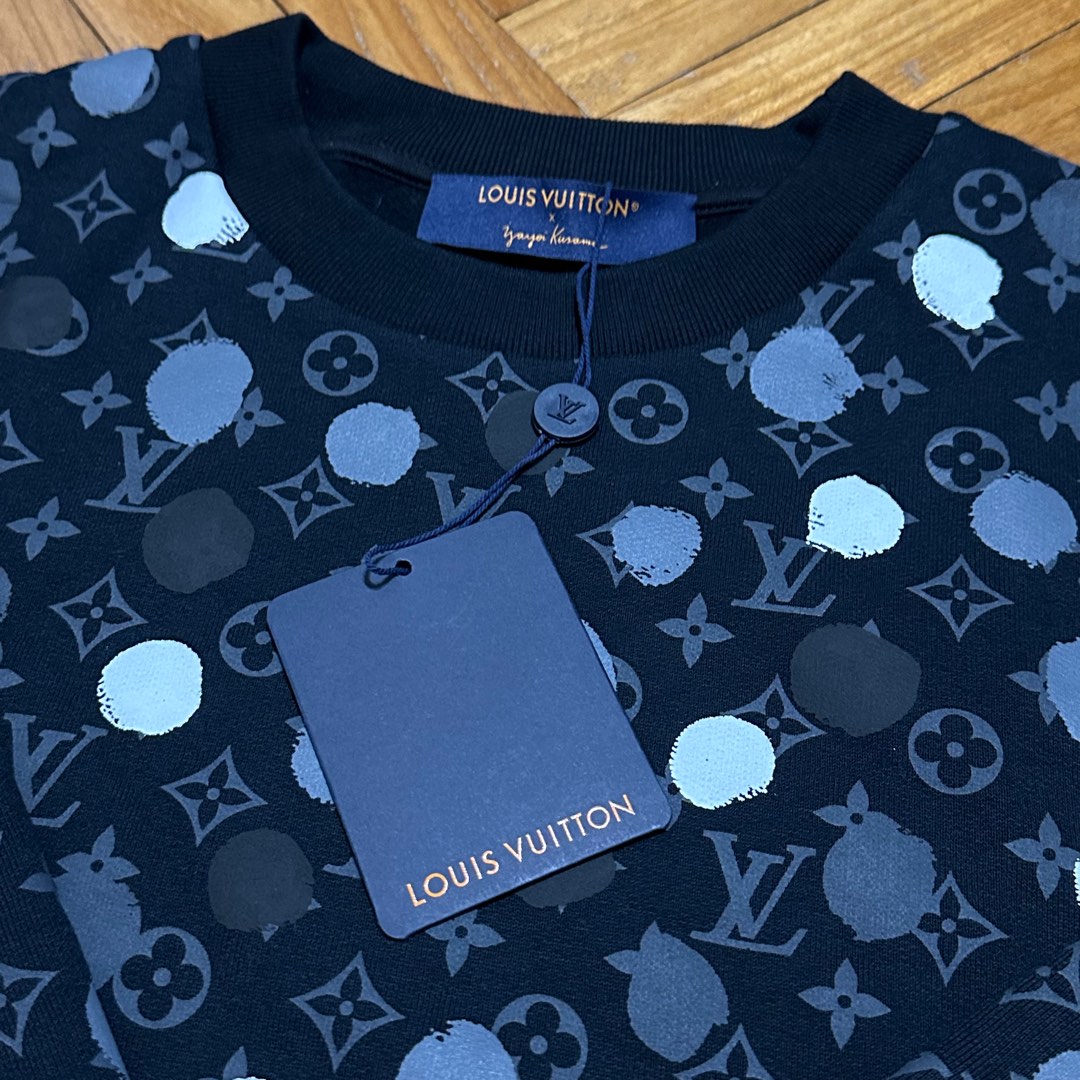 LV x YK Pullover mit Painted Dots-Motiv und Bullauge-Details