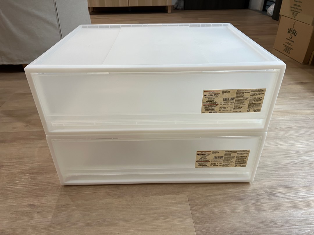 MUJI Storage Box Wide S, Furniture & Home Living, Furniture, Shelves, & Racks on Carousell