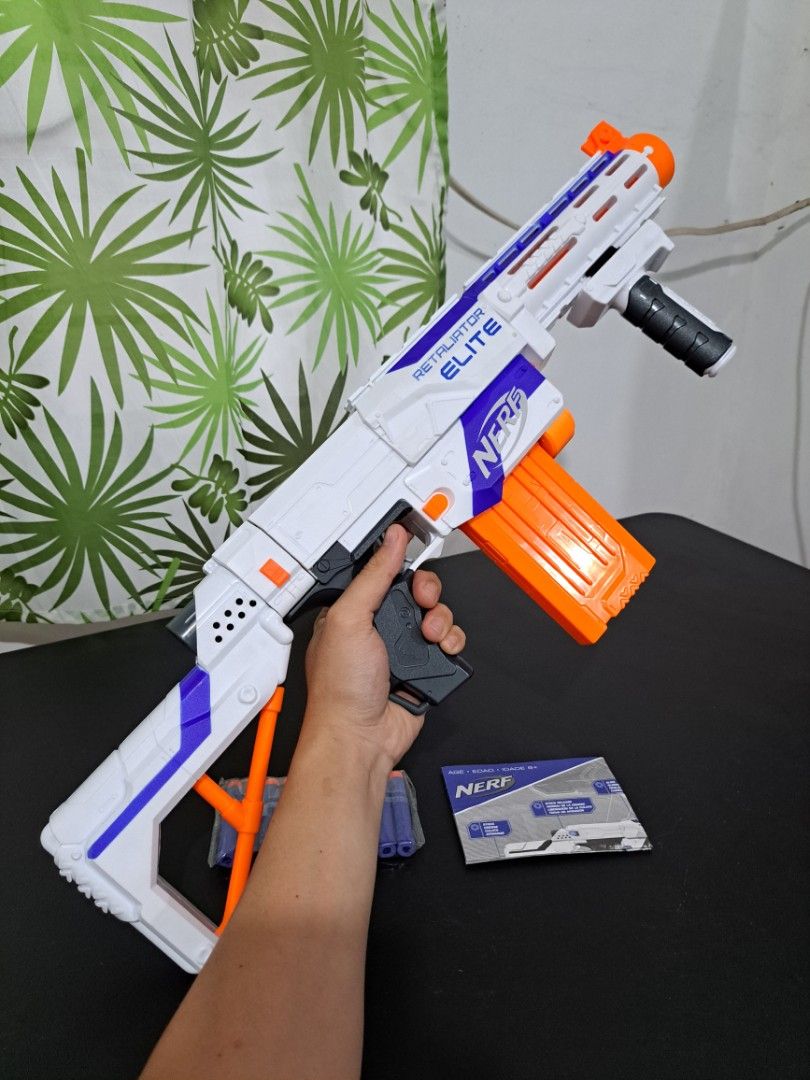 Nerf Elite Retaliator White, Hobbies & Toys, Toys & Games on Carousell
