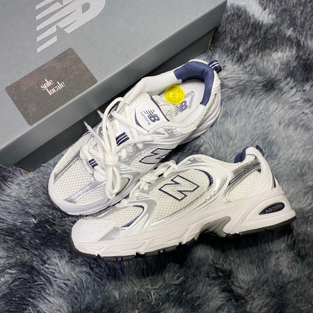 New Balance 530 White Silver Navy, Women's Fashion, Footwear, Sneakers ...