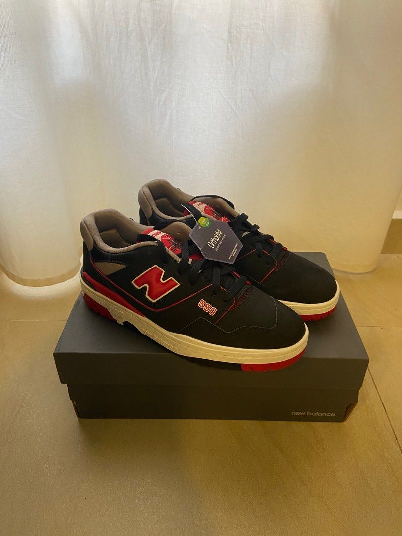 New Balance 550 Black Red Women s Fashion Footwear Sneakers on