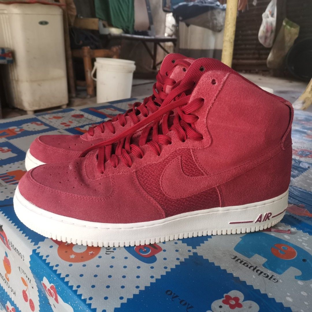 Nike Air Force 1 High 07 University Red Suede, Women'S Fashion, Footwear,  Sneakers On Carousell