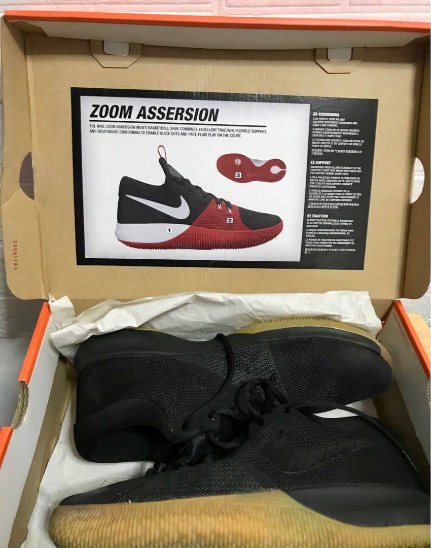 Nike Zoom Assersion Black Gum Light Brown Size 10 Mens with Box