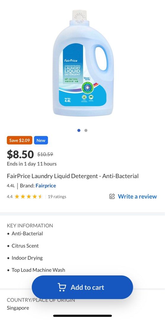 Ntuc fairprice liquid laundry detergent, Furniture & Home Living