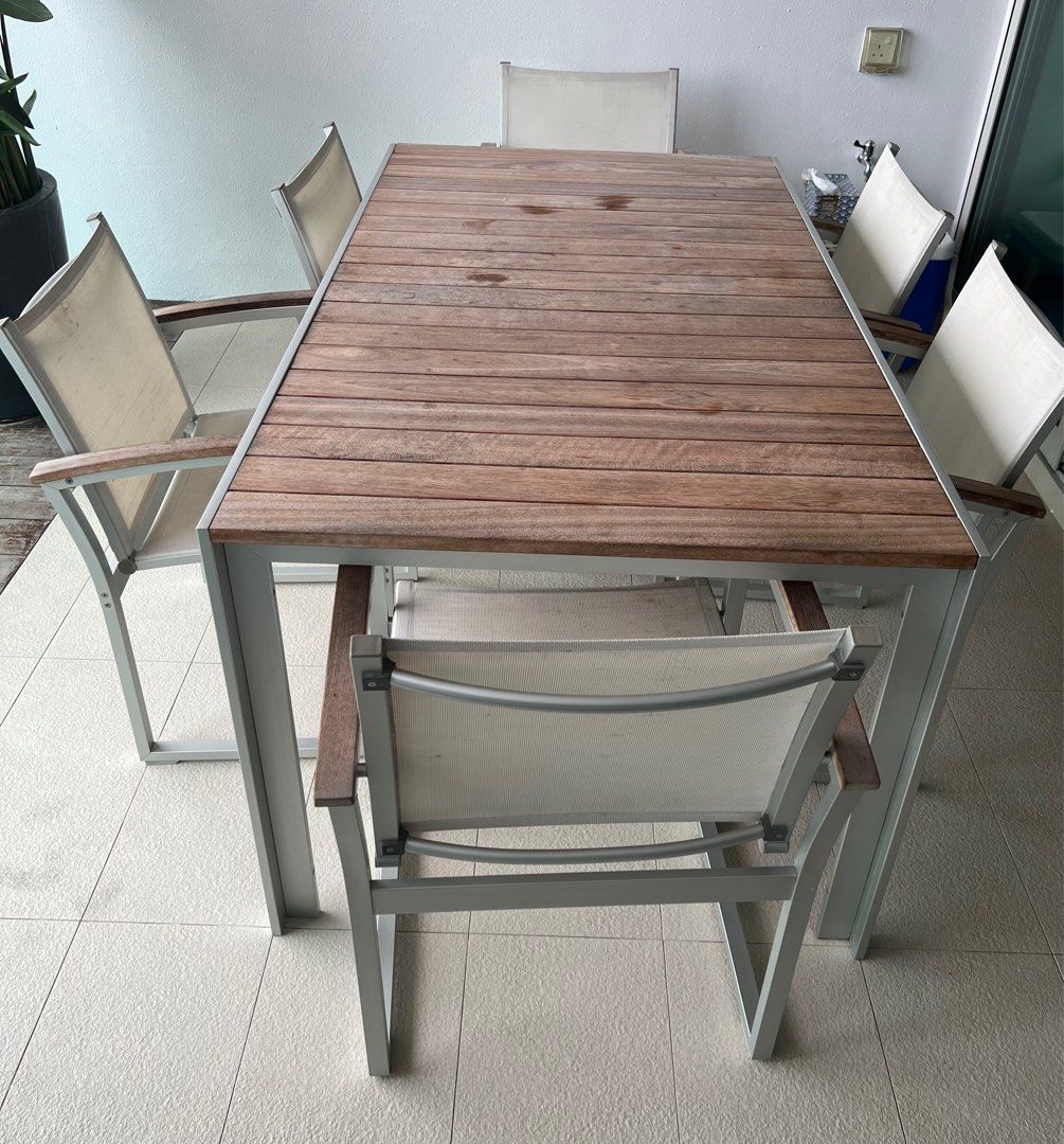 Outdoor 6 seaters dining tables, Furniture & Home Living, Outdoor