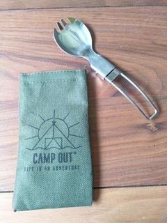 POLER 摺疊叉匙兩用餐具 露營 野外 隨身攜帶 環保餐具 出國 外出