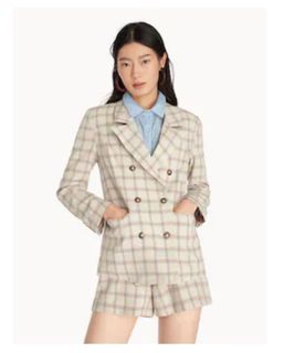Pomelo Double Breasted Blazer Sets in Cream
