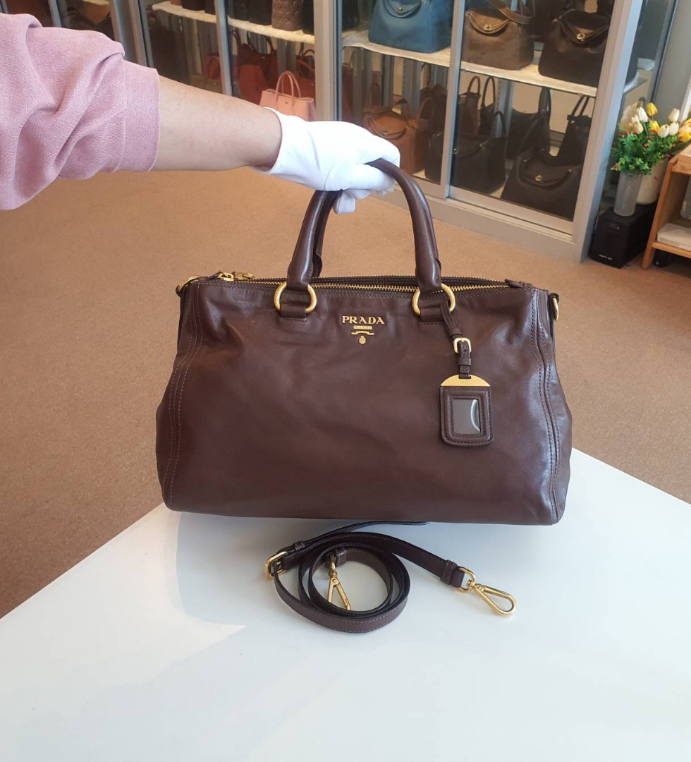 Prada Dark chocolate Tote bag BN2324, Luxury, Bags & Wallets on Carousell