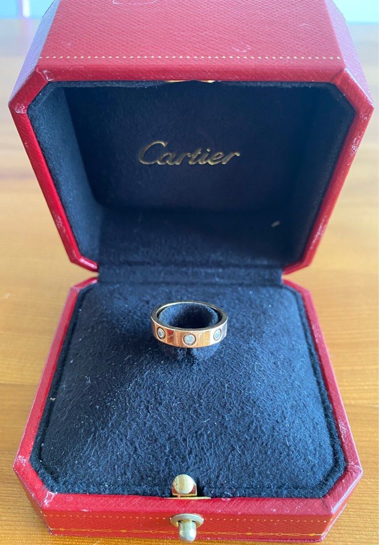 Pretty Cartier Love Ring In Rose Gold With 8 Diamonds, Women'S Fashion,  Jewelry & Organisers, Rings On Carousell