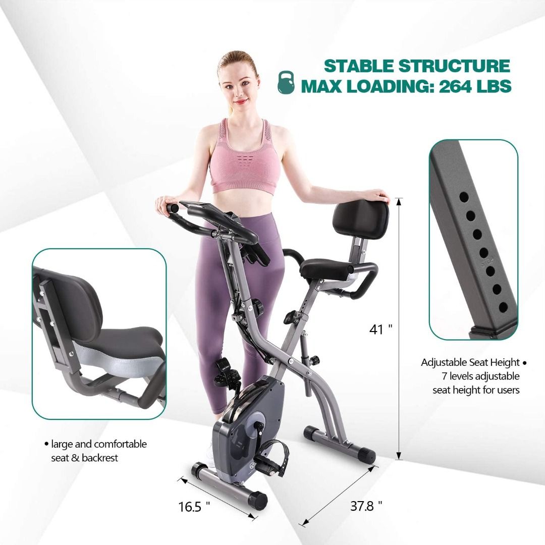 PROMO Folding Exercise Bike with 10 Level Adjustable Magnetic