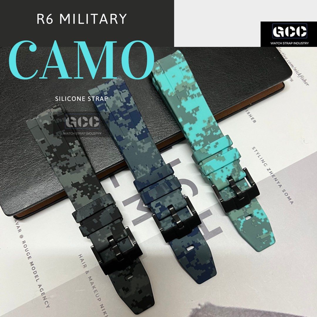 Camo rubber cheap watch strap